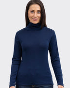Bay Road Merino Womens Polo Neck - Navy