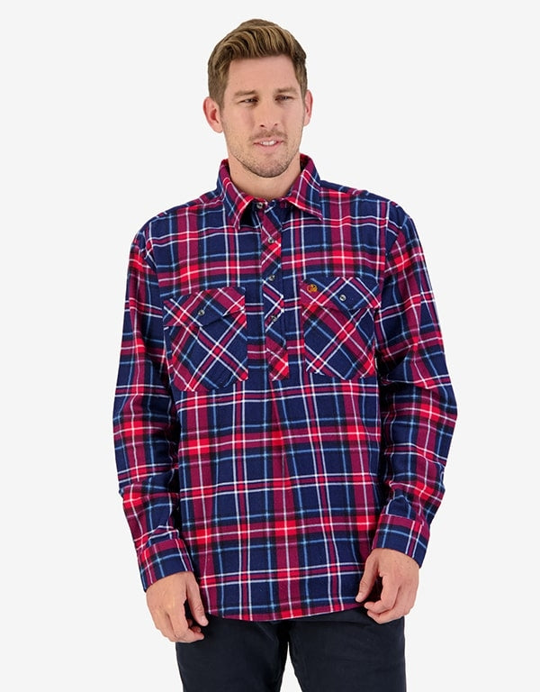 Swanndri Egmont Shirt - Red/Navy Check