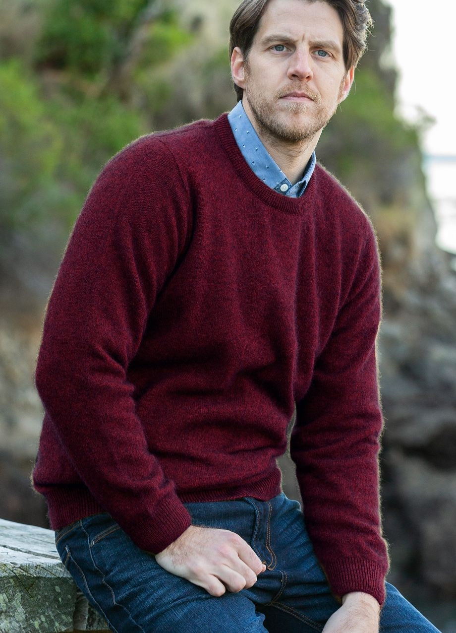 Noble Wilde Mens Cambridge Crew - Port