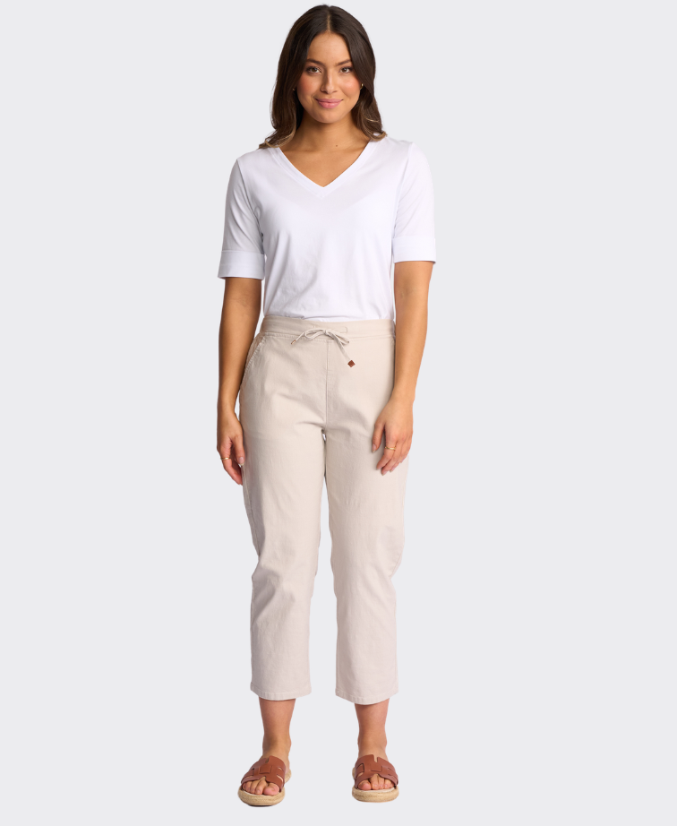 Vassalli Pant Henley 7/8 Slim Leg Elastic Waist