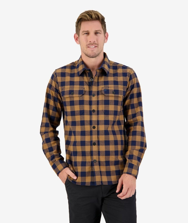 Swanndri Taranaki Tailor Shirt - Gold/Navy