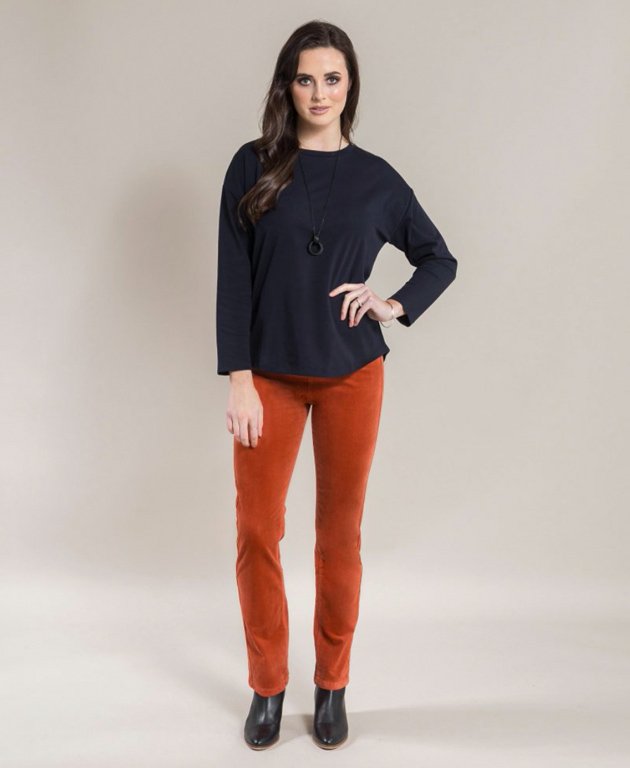 Vassalli Pant Bay Cord Slim Leg - Auburn