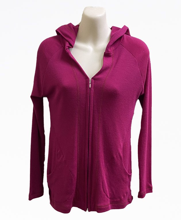 Bay Road Merinos V Hoodie - Cerise