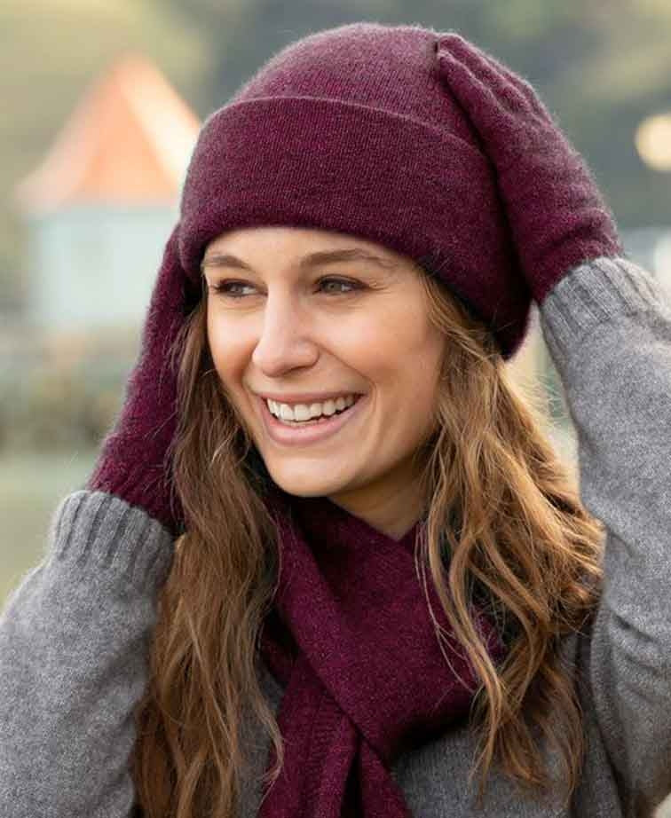 Noble Wilde Merino Possum Beanie - Port
