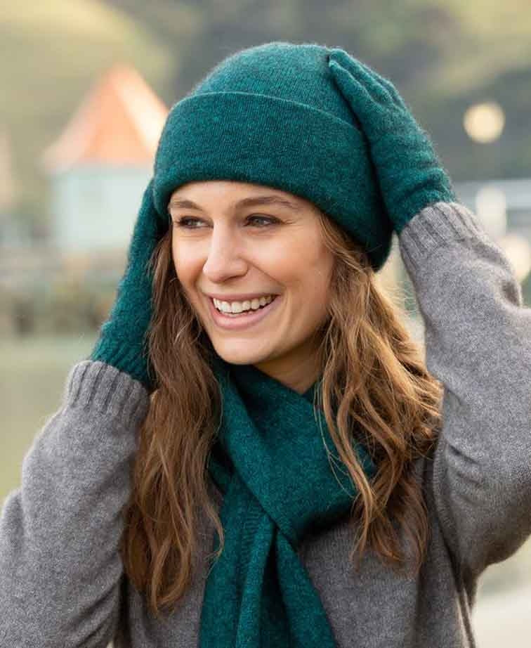Noble Wilde Merino Possum Beanie - Paua