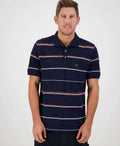 Swanndri Lincoln Cotton Jersey Polo - Navy/Red