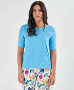 Vassalli Tee Boat Neck - Topaz