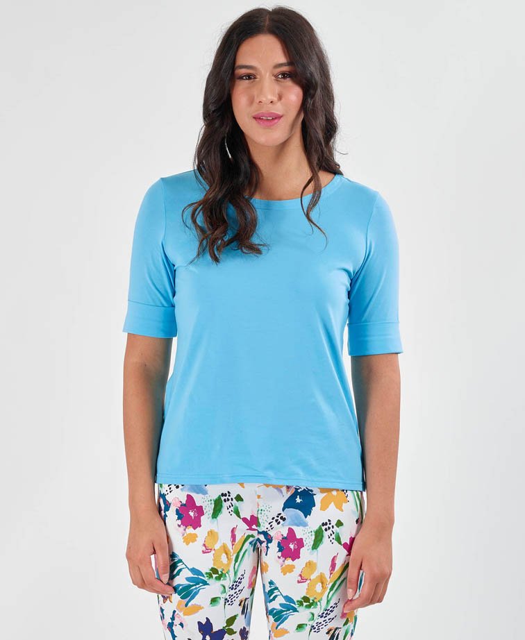 Vassalli Tee Boat Neck - Topaz