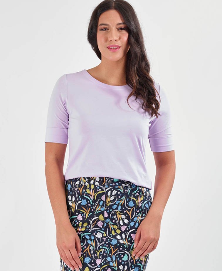 Vassalli Tee Boat Neck - Lilac