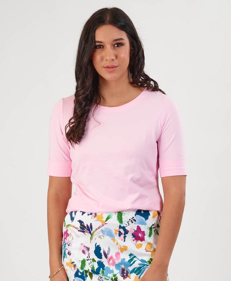 Vassalli Tee Boat Neck - Candyfloss