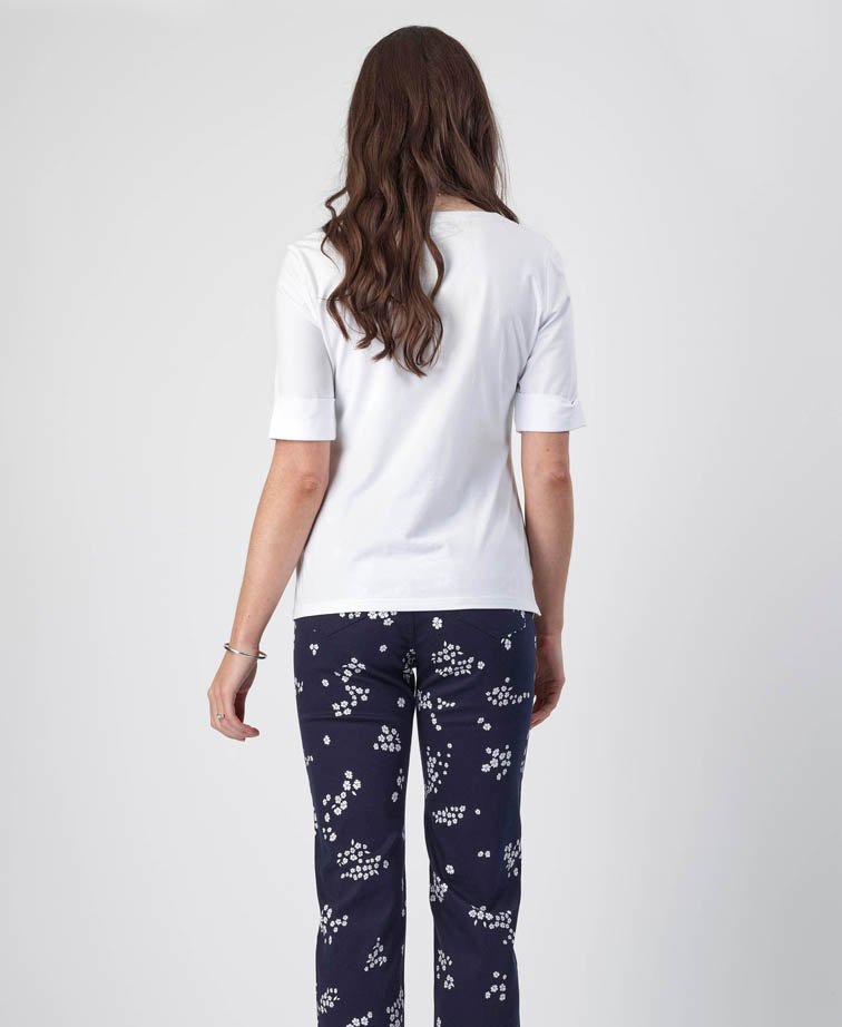 Vassalli Tee V Neck - White
