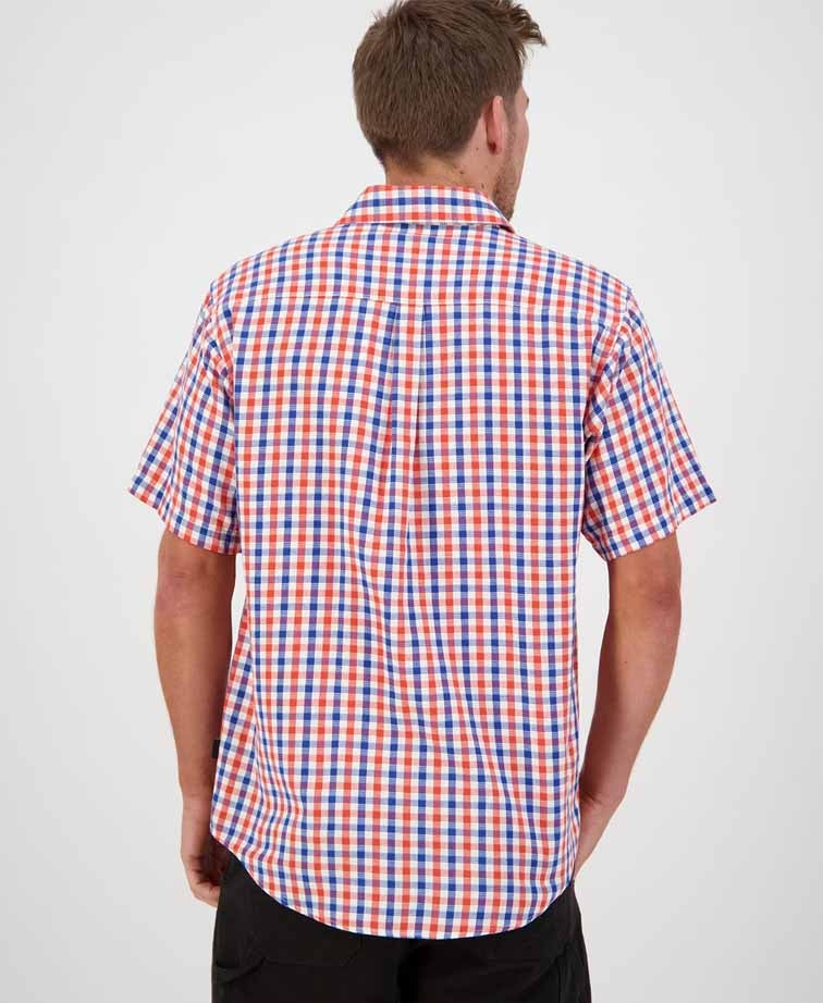 Swanndri Paihia S/S Shirt - Orange/Blue