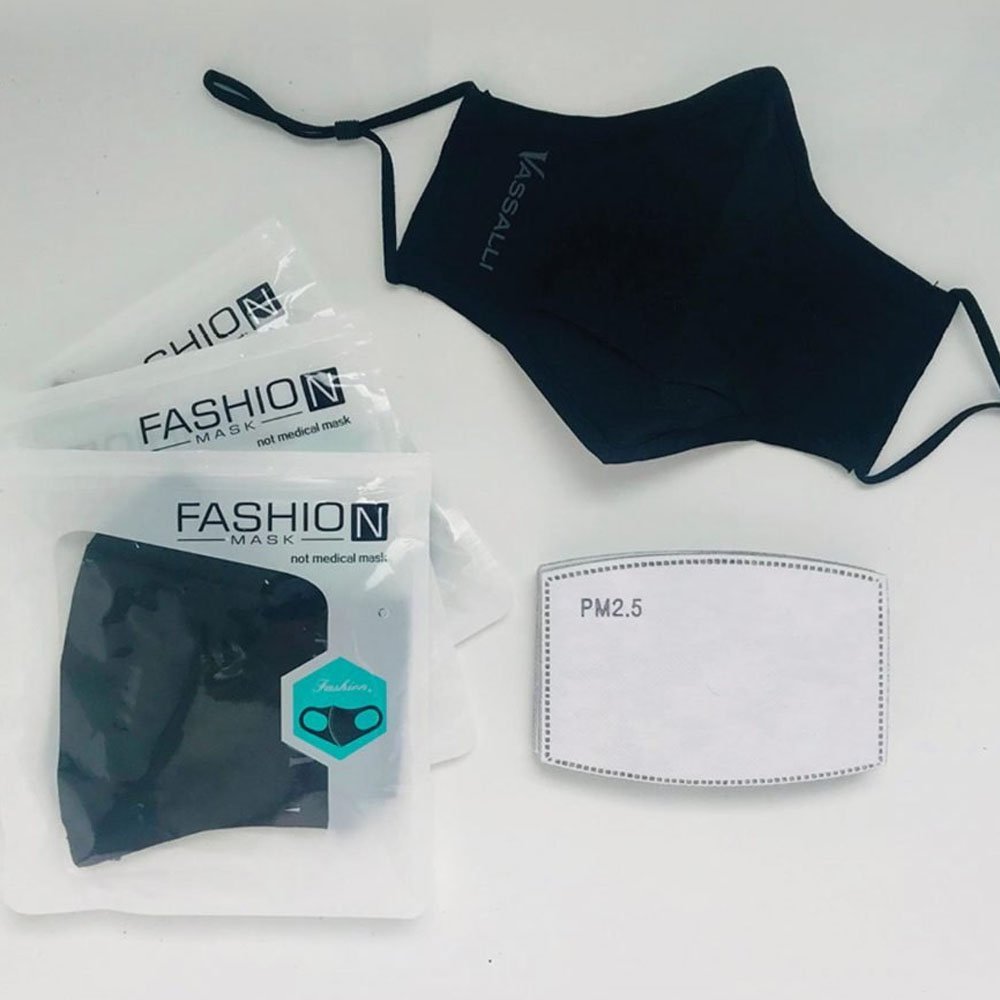 Vassalli 3 Pack Facemasks + PM2.5 Filters - Black