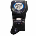 Gentle Grip Plain Cotton Sock 3 Pack - Black