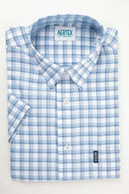 Aertex Shirt S/S Check - Chambray