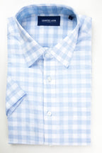 Country Look Shirt S/S Check - Blue