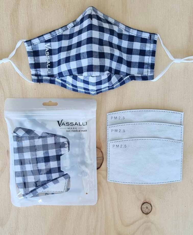 Vassalli 3 Pack Facemasks + PM2.5 Filters - Gingham