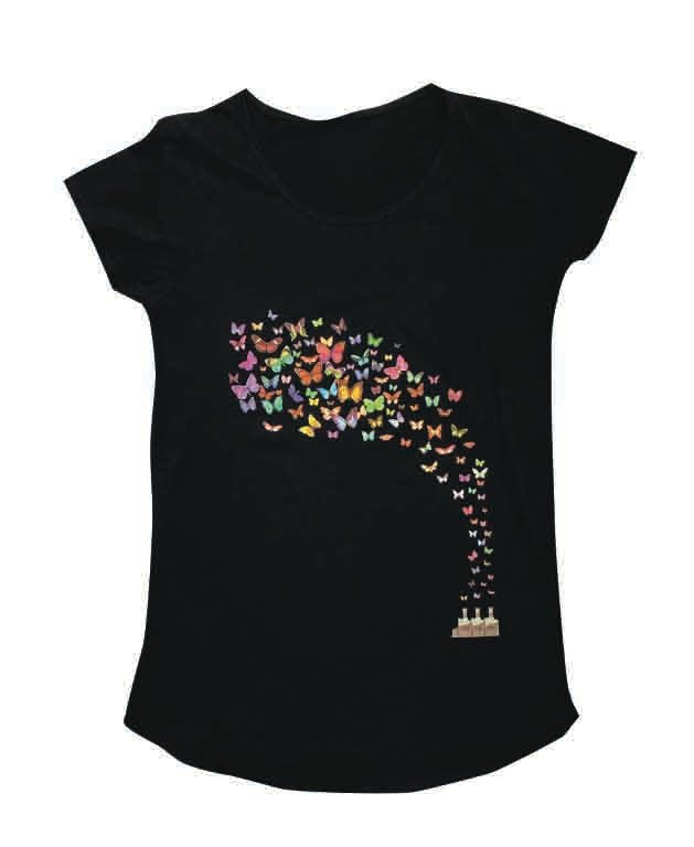 Isthatso Tee Womens Factory Butterflies - Black