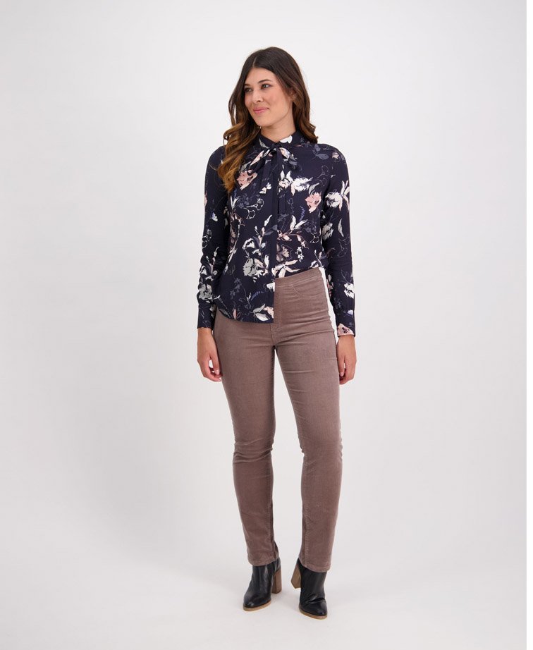Vassalli Pant Bay Cord Slim Leg - Taupe