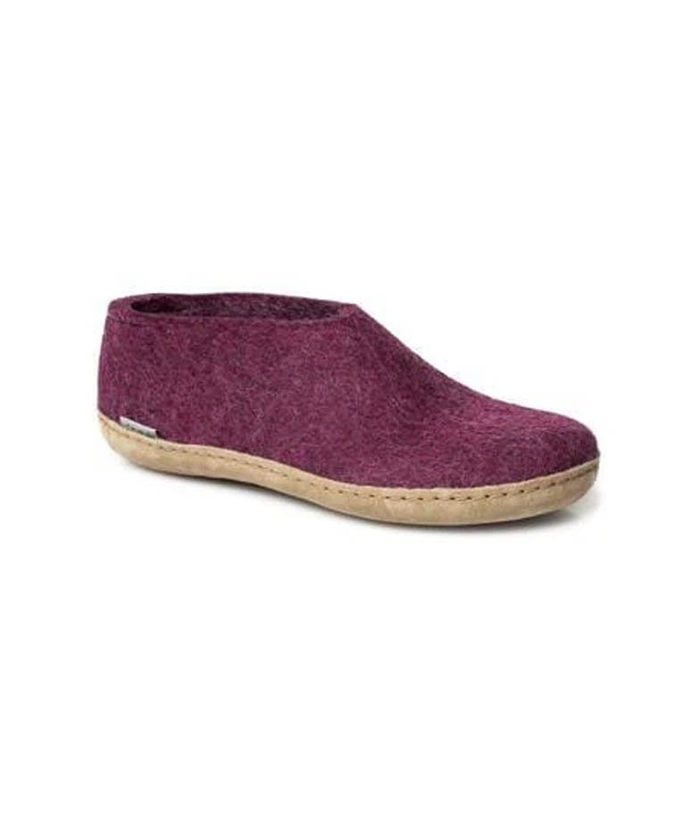 Glerups Shoe Cranberry Leather Sole - Cranberry
