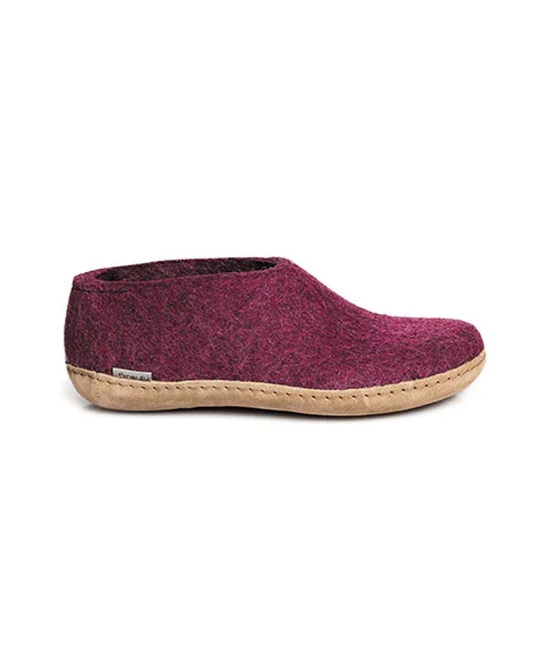 Glerups Shoe Cranberry Leather Sole - Cranberry