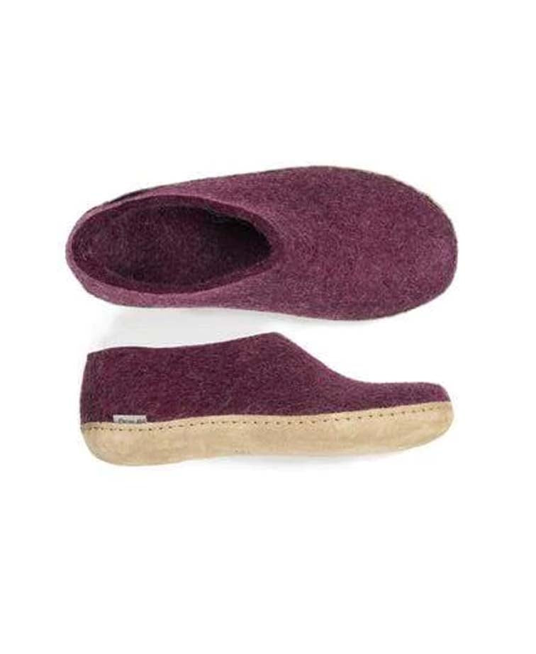 Glerups Shoe Cranberry Leather Sole - Cranberry