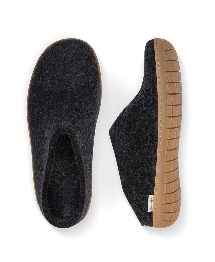 Glerups Slip-On Charcoal Honey Rubber Sole - Charcoal