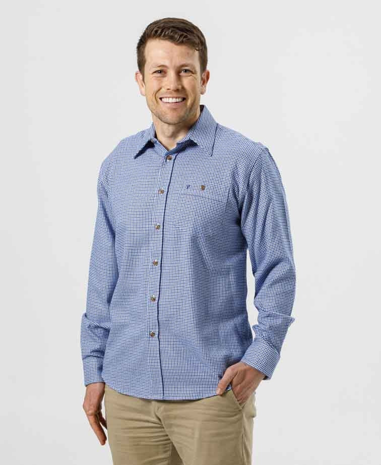 Vonnella Shirt L/S Houndstooth - Lt Blue