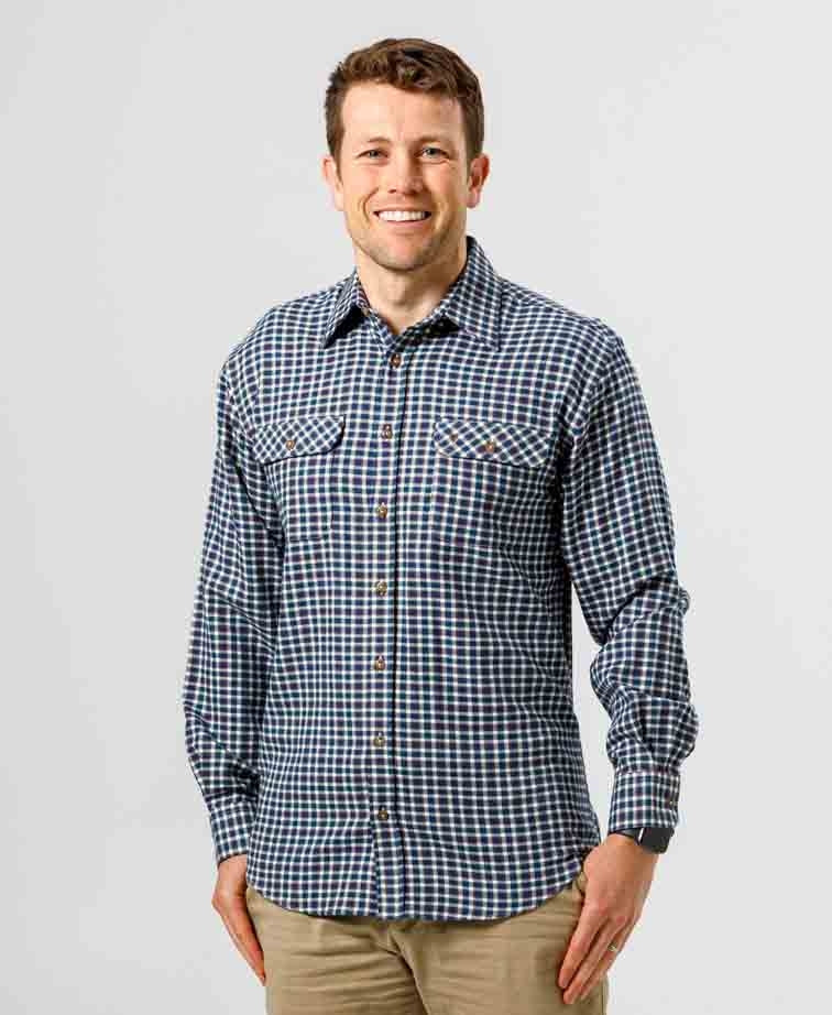 Vonnella Shirt L/S Check - Deep Inky Blue