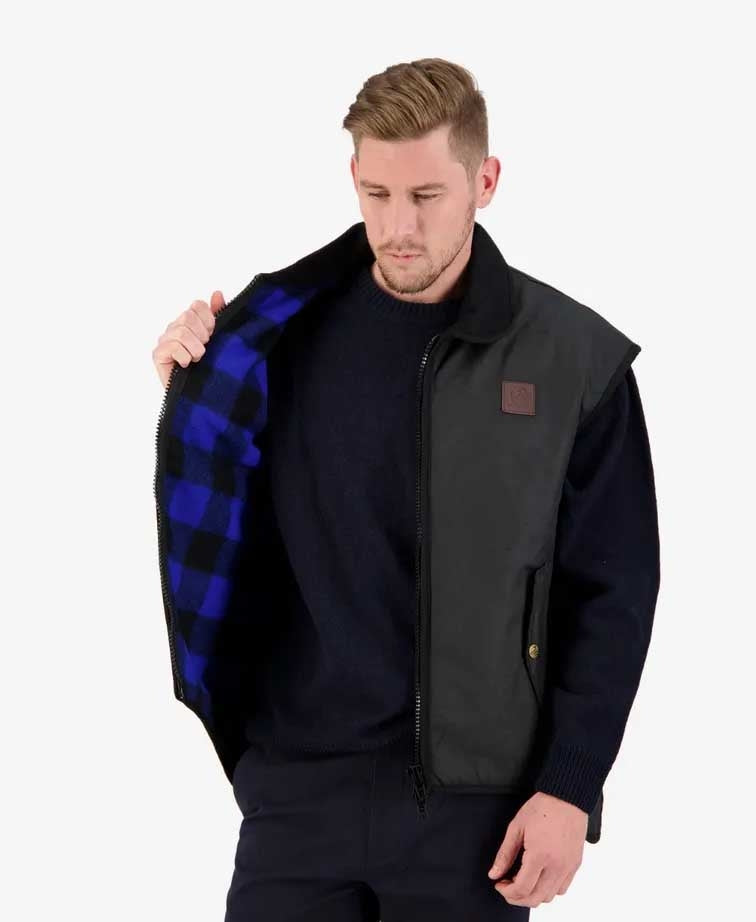Swanndri Foxton Vest Wool Lined - Black