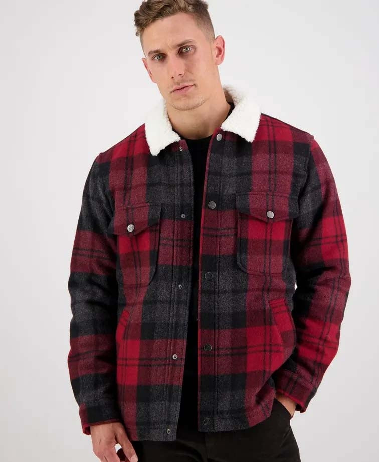 Swanndri Kaituna Sherpa Lined Jacket - Shiraz Check