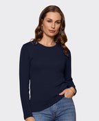 Bay Road Merino Womens Crew - Navy