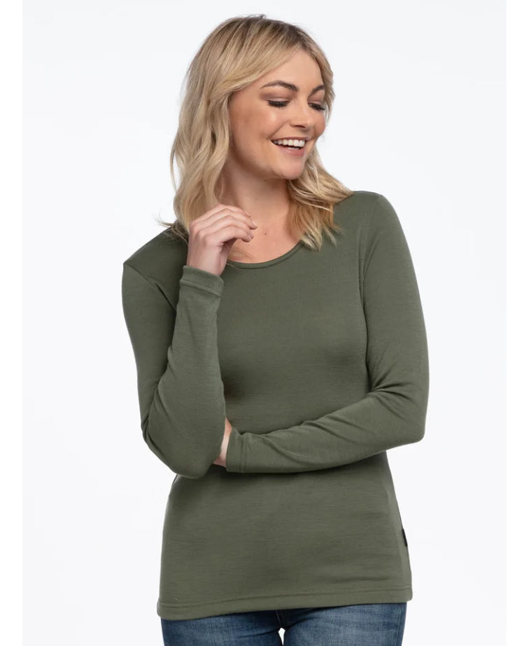 Bay Road Merino Womens Crew - Thyme