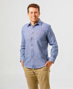 Vonnella Shirt L/S Fine Check - Blue