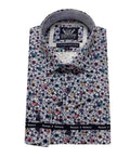 T&R Shirt L/S Virgil Print - Navy