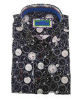 Franco Negretti Shirt L/S Time Print - Moonless