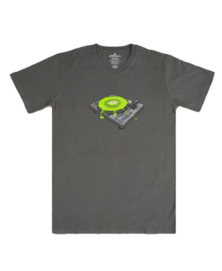 Global Culture Kiwi Turntable II Mens Tee - Smoke