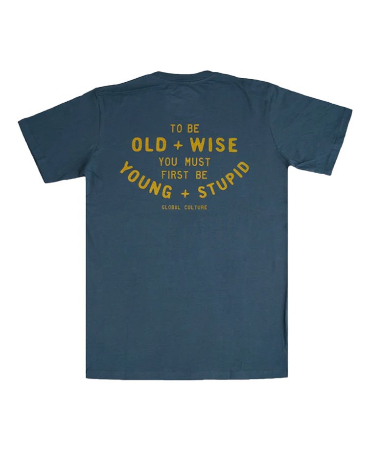 Global Culture Old & Wise Mens Tee - Blue Dusk