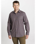 Lifestyle Shirt L/S Leaf Print - Red