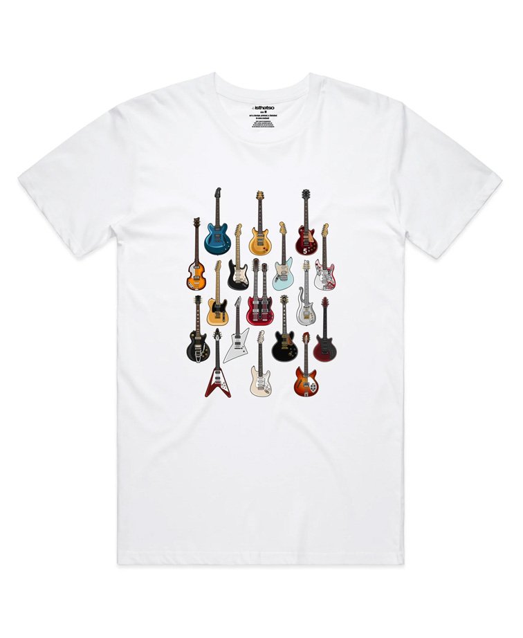 Isthatso Mens Famous Guitars - White