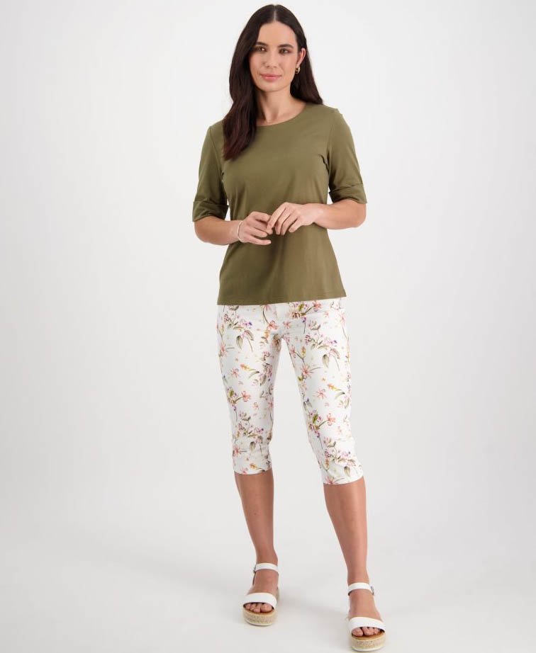 Vassalli Tee Boat Neck - Khaki