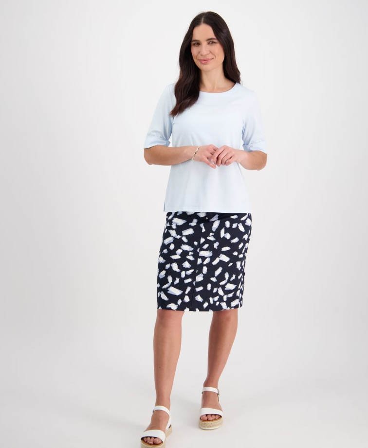 Vassalli Tee Boat Neck - Powder Blue