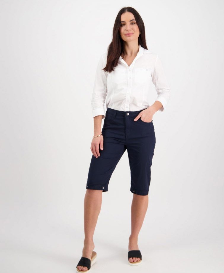 Vassalli Short Long Poplin - Navy