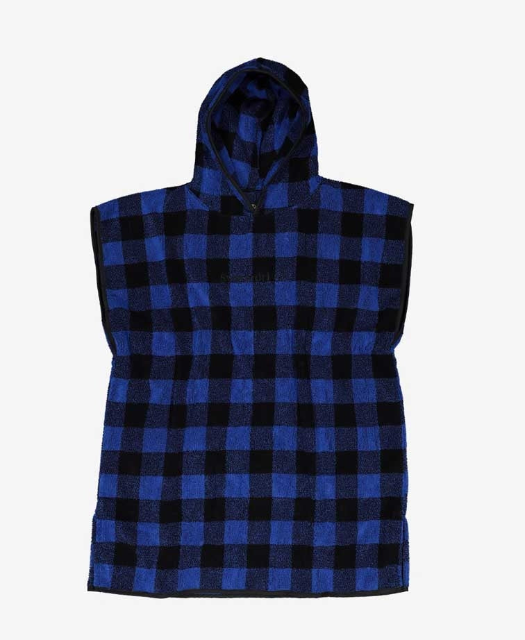 Swanndri Taylors Kids Hooded Towel - Blue/Blk Check