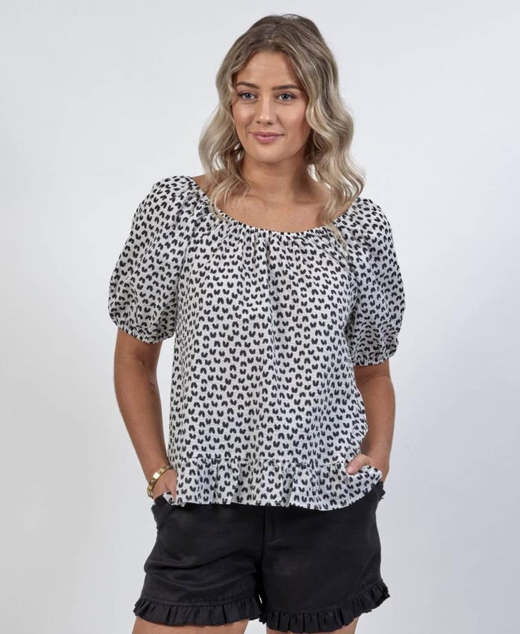 Knewe Top Alex S/S Peasant - Speckle