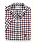Aertex Shirt S/S Check - Chocolate
