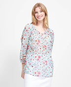 Memo Blouse Peasant Chiffon - Sky Romance