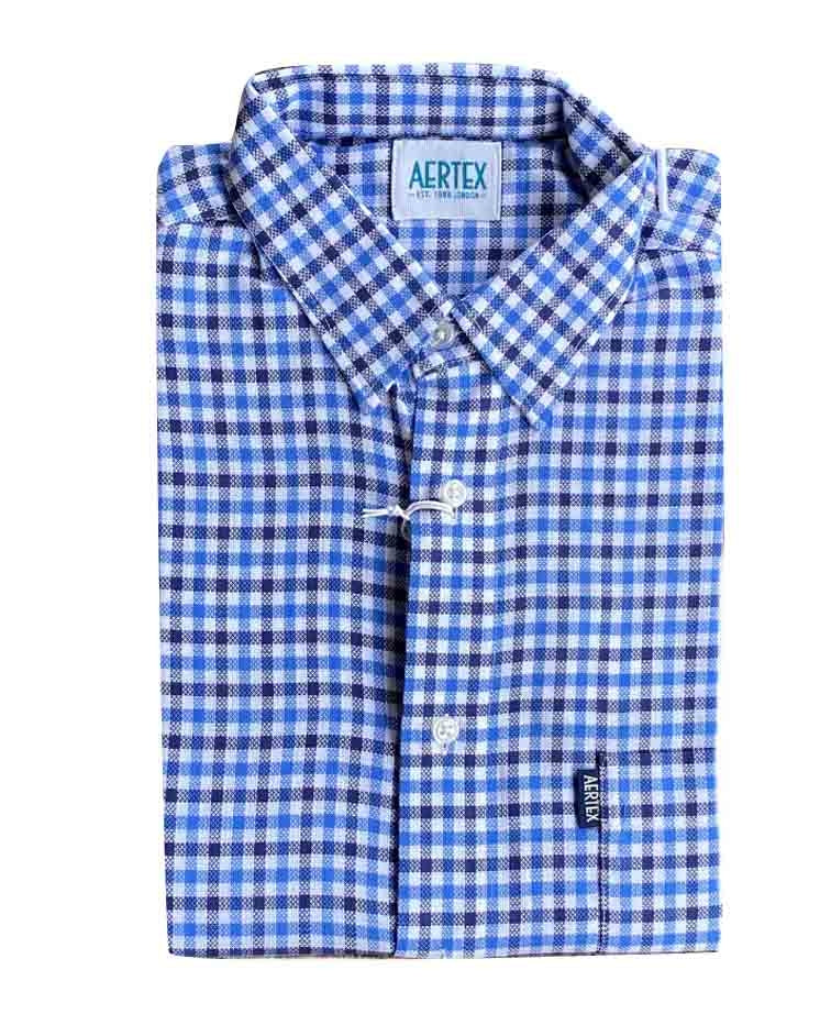 Aertex Shirt S/S Somerset Check - Blue Check
