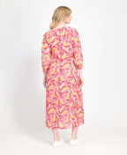 Memo Dress Midi Pleat Hem Chiffon - Fuchsia Fusion