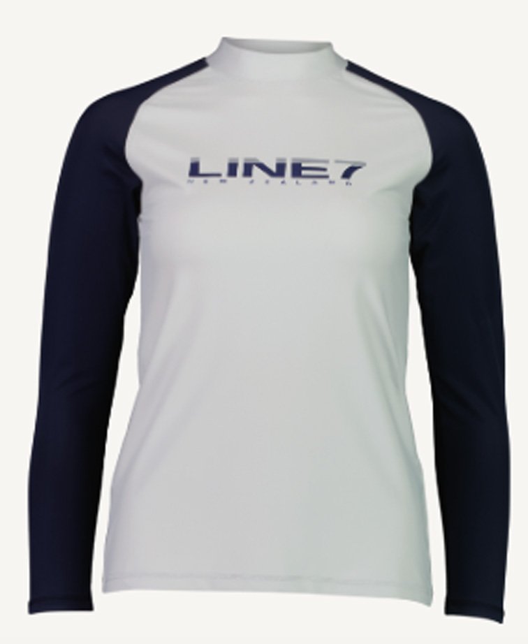 Line 7 Harbour Rash Top Womens - Navy/Grey